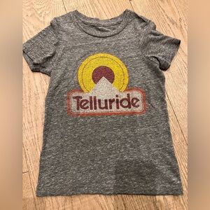 Kids' Telluride CO Gray Graphic Tee with Yellow & Red Logo size 4T